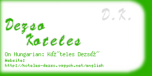 dezso koteles business card